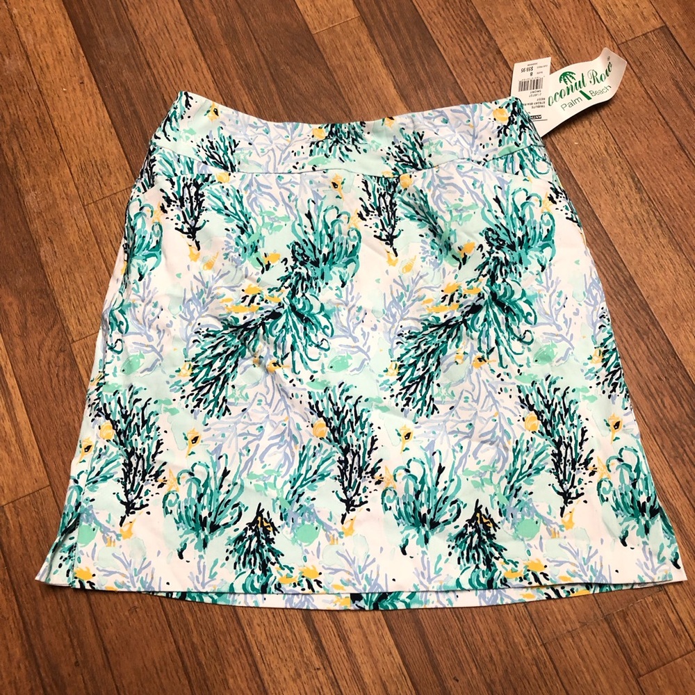 Coconut row Women's Tropical Print Mini Skirt